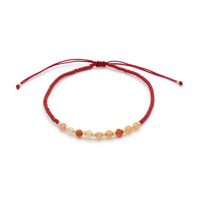 Custom Fashion Handmade Wholesale Women Adjustable OEM Macrame MIYUKI Natural Stone Bracelet