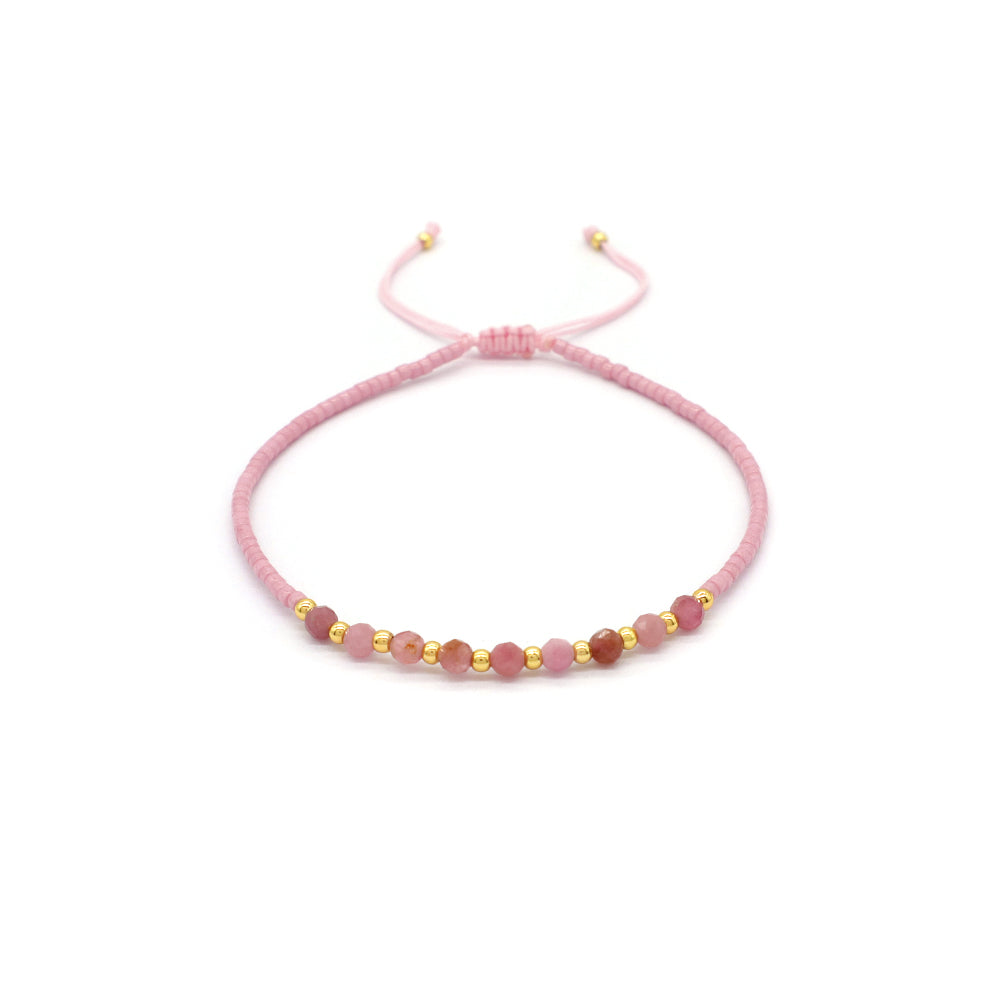 Custom Fashion Handmade Wholesale Women Adjustable OEM Macrame MIYUKI Natural Stone Bracelet