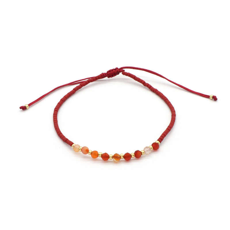 Custom Fashion Handmade Wholesale Women Adjustable OEM Macrame MIYUKI Natural Stone Bracelet