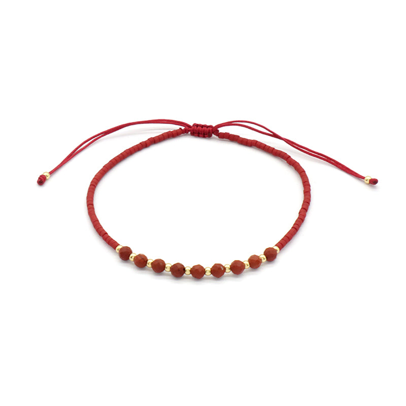 Custom Fashion Handmade Wholesale Women Adjustable OEM Macrame MIYUKI Natural Stone Bracelet