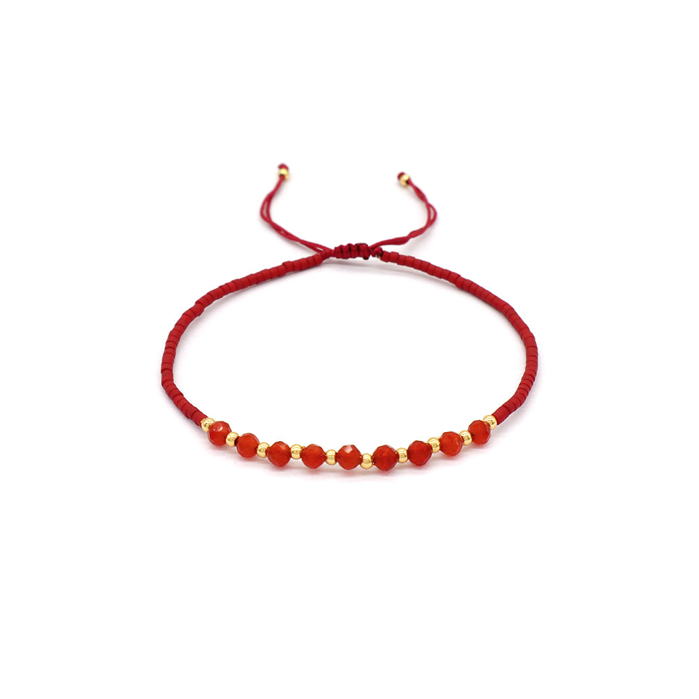 Custom Fashion Handmade Wholesale Women Adjustable OEM Macrame MIYUKI Natural Stone Bracelet