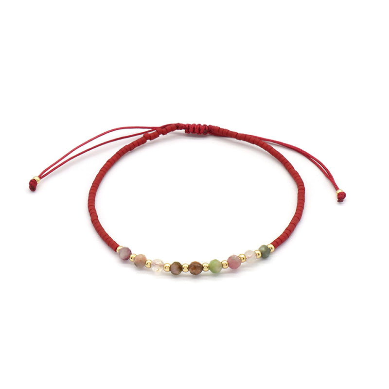 Custom Fashion Handmade Wholesale Women Adjustable OEM Macrame MIYUKI Natural Stone Bracelet
