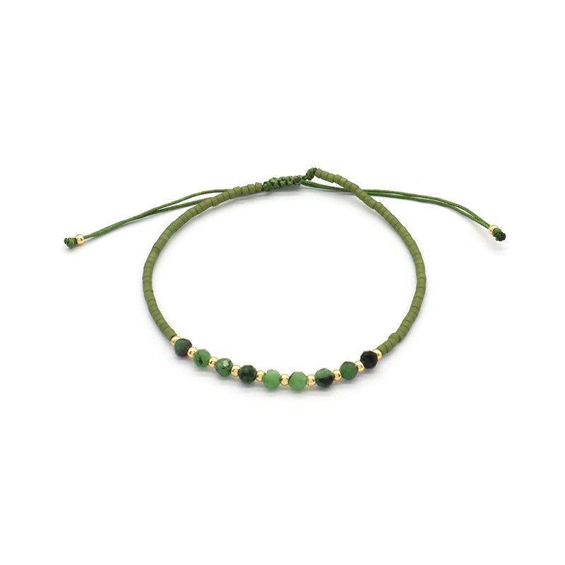 Custom Fashion Handmade Wholesale Women Adjustable OEM Macrame MIYUKI Natural Stone Bracelet