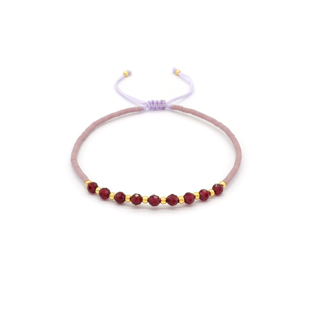 Custom Fashion Handmade Wholesale Women Adjustable OEM Macrame MIYUKI Natural Stone Bracelet