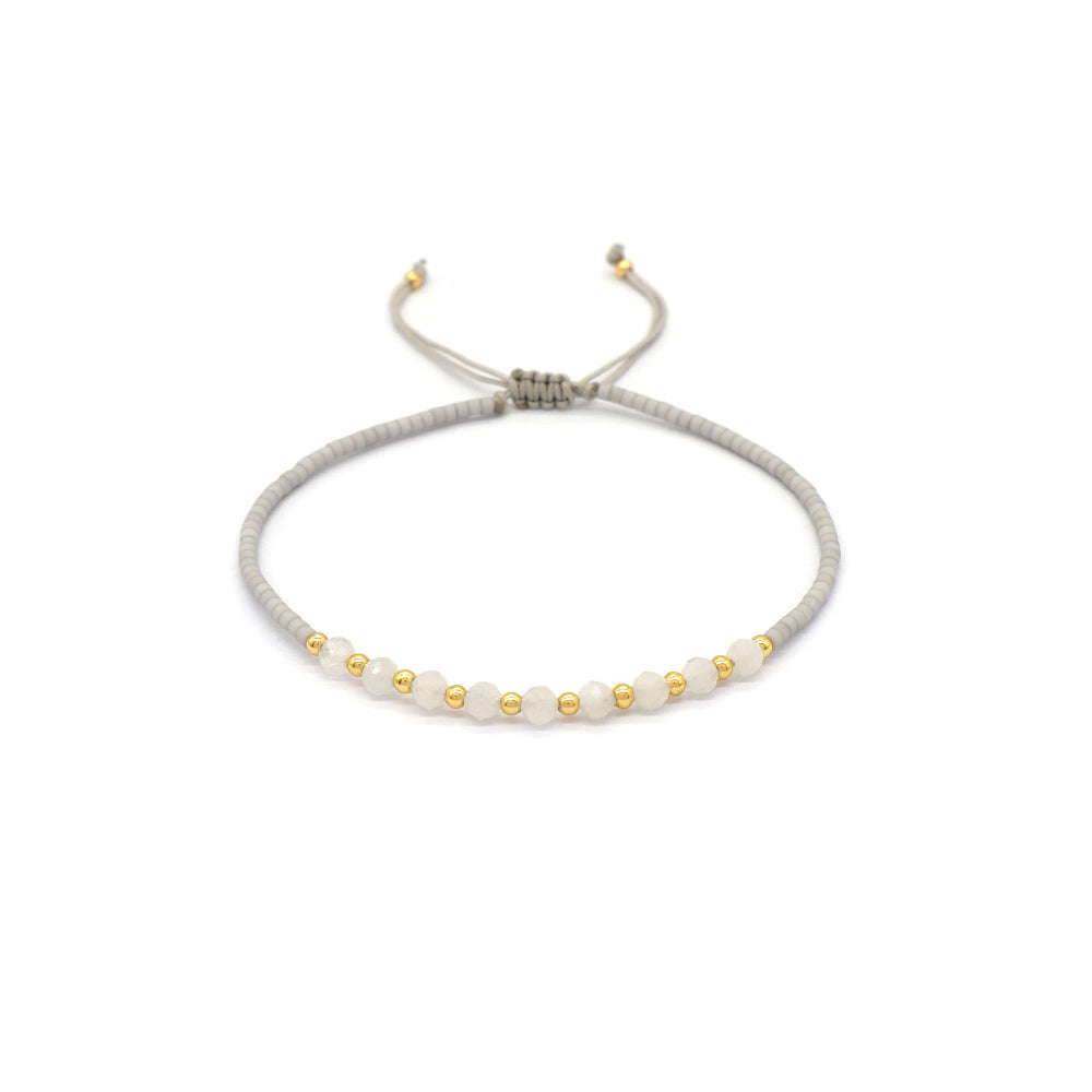 Custom Fashion Handmade Wholesale Women Adjustable OEM Macrame MIYUKI Natural Stone Bracelet