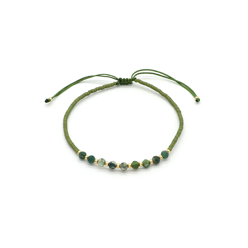Custom Fashion Handmade Wholesale Women Adjustable OEM Macrame MIYUKI Natural Stone Bracelet