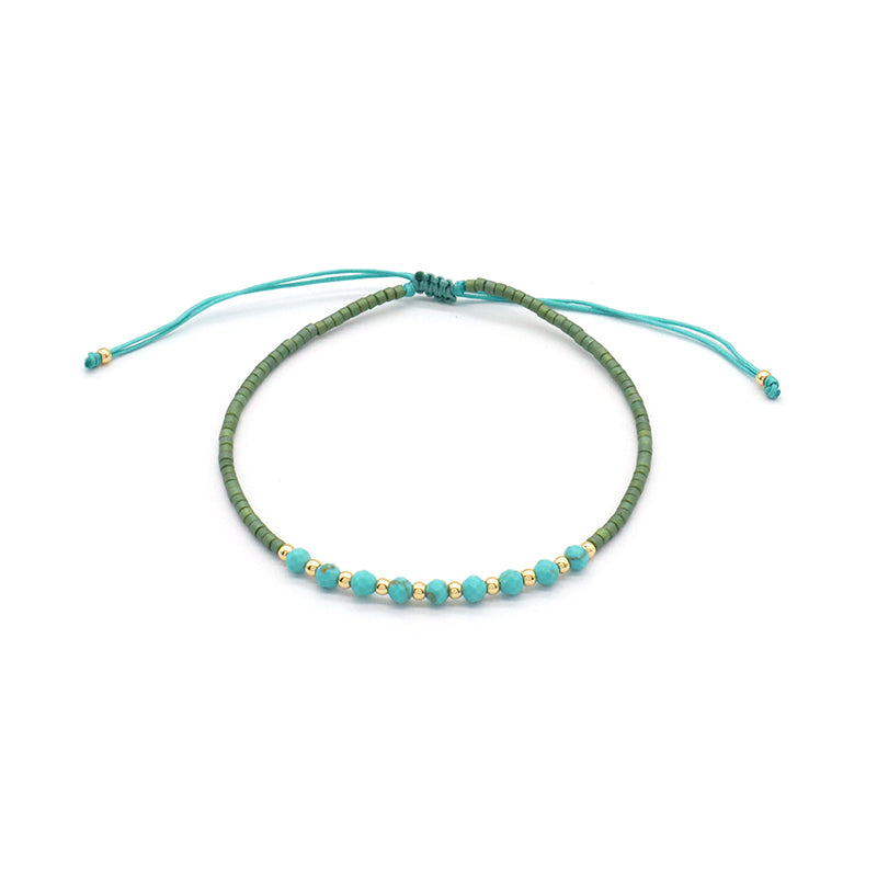 Custom Fashion Handmade Wholesale Women Adjustable OEM Macrame MIYUKI Natural Stone Bracelet