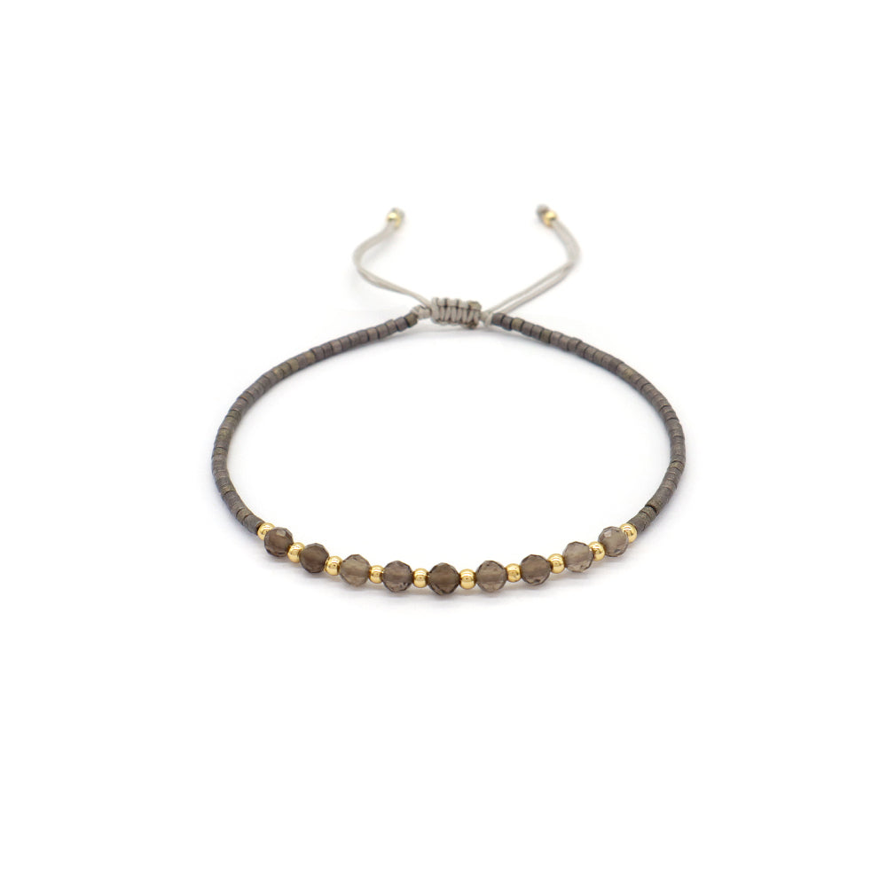 Custom Fashion Handmade Wholesale Women Adjustable OEM Macrame MIYUKI Natural Stone Bracelet