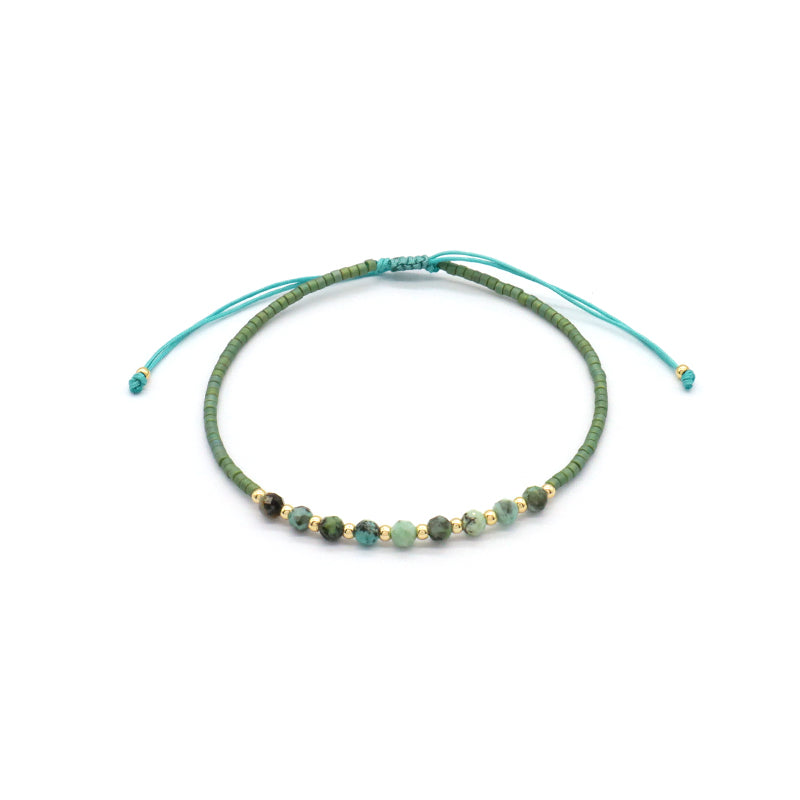 Custom Fashion Handmade Wholesale Women Adjustable OEM Macrame MIYUKI Natural Stone Bracelet