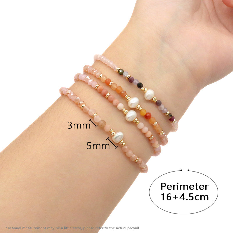 OEM Customized Fashion Handmade Wholesale Women Macrame Gold Plated Charm Adjustable Fresh Water Pearl Natural Stone Bracelet