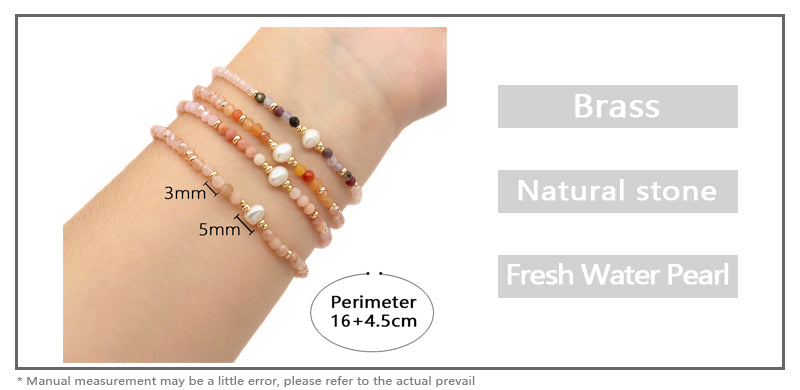 OEM Customized Fashion Handmade Wholesale Women Macrame Gold Plated Charm Adjustable Fresh Water Pearl Natural Stone Bracelet