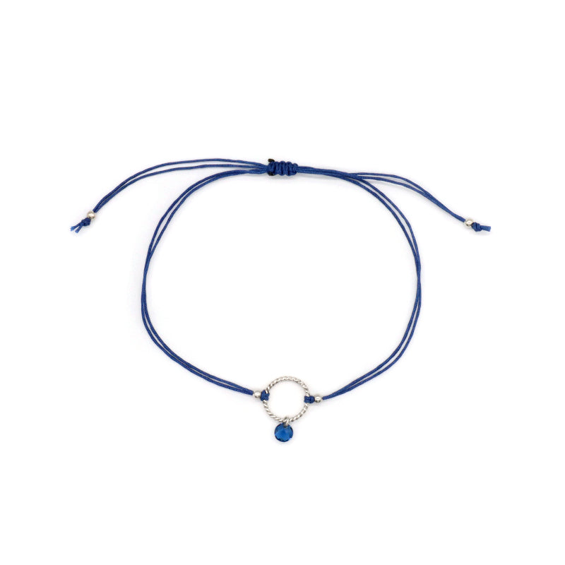 Manufacture Custom Various Color Handmade OEM Fashion Gift Braided Rope Adjustable 925 Silver Sterling Round Charm CZ Bracelet