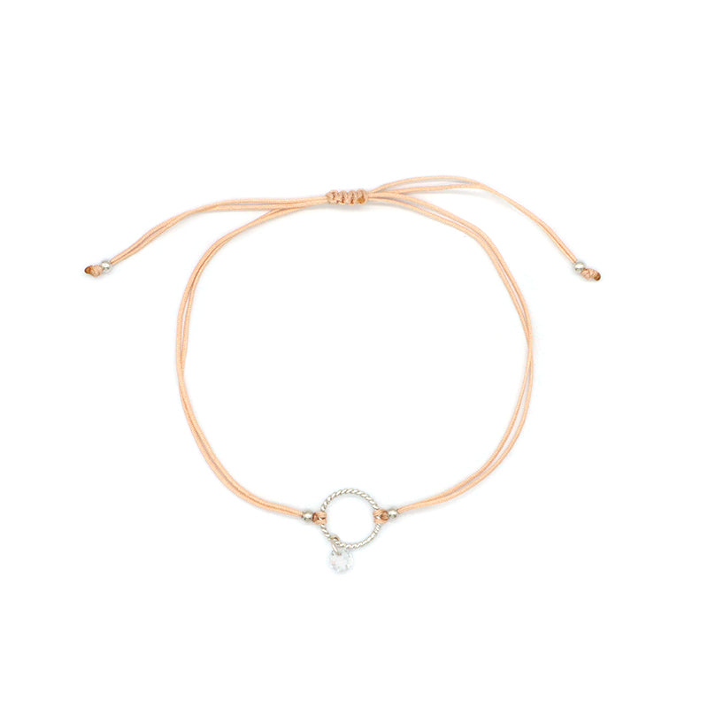 Manufacture Custom Various Color Handmade OEM Fashion Gift Braided Rope Adjustable 925 Silver Sterling Round Charm CZ Bracelet
