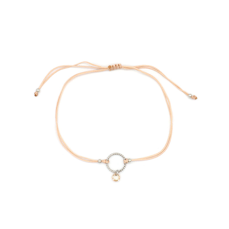 Manufacture Custom Various Color Handmade OEM Fashion Gift Braided Rope Adjustable 925 Silver Sterling Round Charm CZ Bracelet
