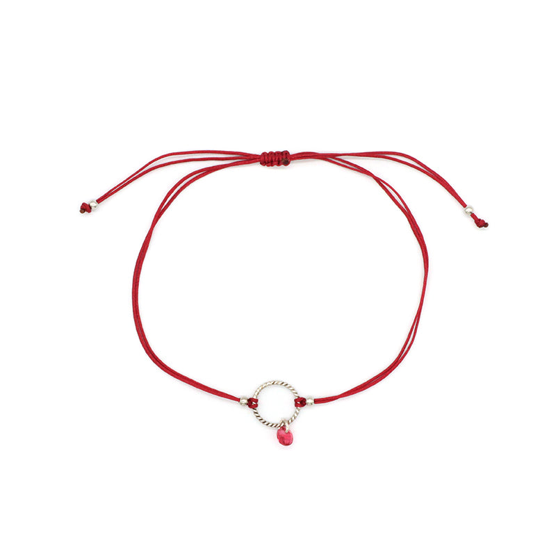 Manufacture Custom Various Color Handmade OEM Fashion Gift Braided Rope Adjustable 925 Silver Sterling Round Charm CZ Bracelet