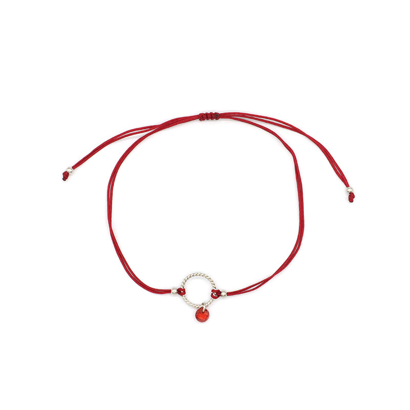 Manufacture Custom Various Color Handmade OEM Fashion Gift Braided Rope Adjustable 925 Silver Sterling Round Charm CZ Bracelet