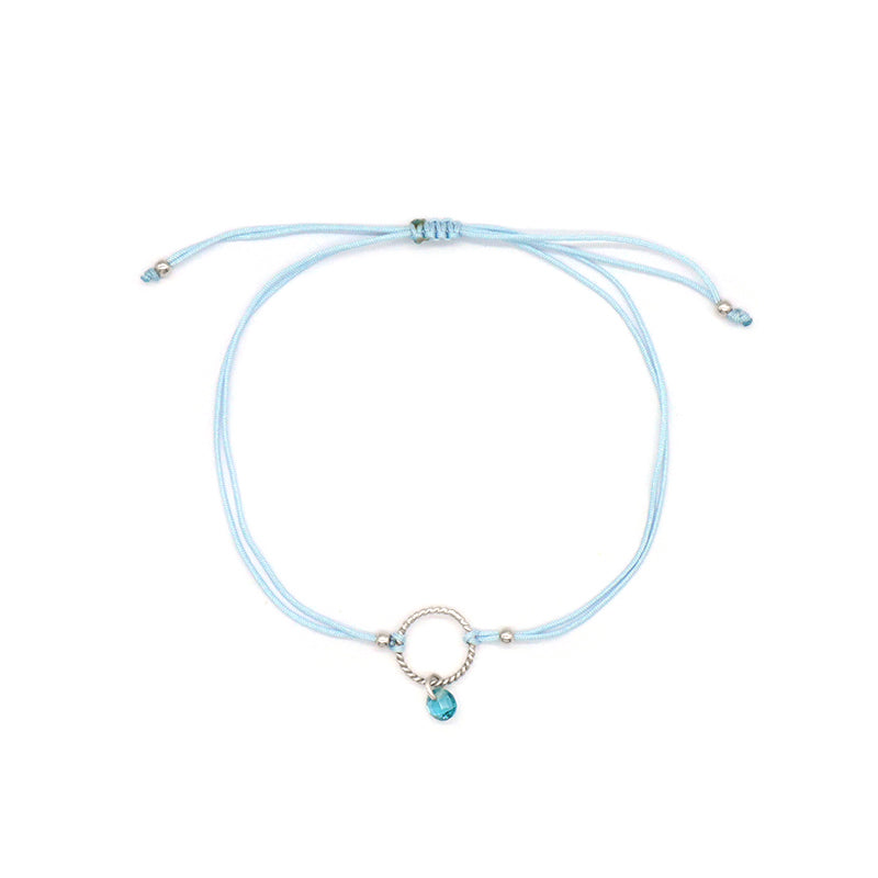 Manufacture Custom Various Color Handmade OEM Fashion Gift Braided Rope Adjustable 925 Silver Sterling Round Charm CZ Bracelet