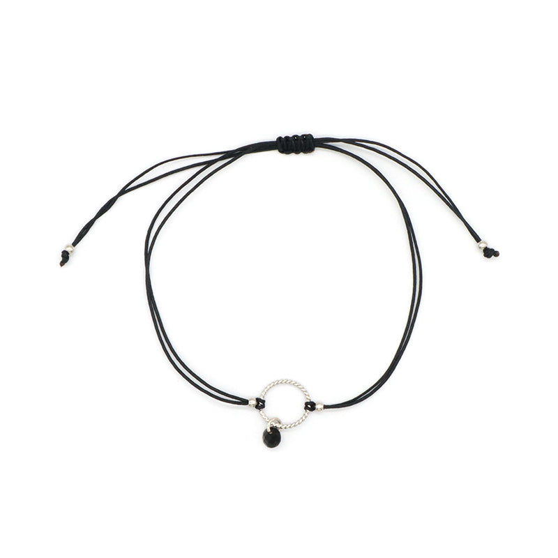 Manufacture Custom Various Color Handmade OEM Fashion Gift Braided Rope Adjustable 925 Silver Sterling Round Charm CZ Bracelet
