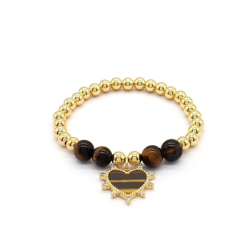 Hot Selling New Wholesale OEM Custom Handmade China Factory Fashion Gold Plated Bead Charm Natural Stone Bracelet For Gift Women