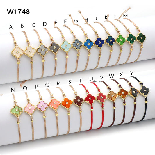 OEM Custom Good Quality Wholesale Simple Design Gold Plating Adjustable Handmade Cotton Wire Jewelry Brass Charm Bracelet