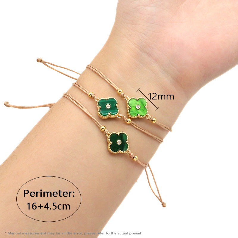 OEM Custom Good Quality Wholesale Simple Design Gold Plating Adjustable Handmade Cotton Wire Jewelry Brass Charm Bracelet