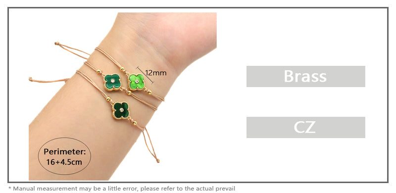 OEM Custom Good Quality Wholesale Simple Design Gold Plating Adjustable Handmade Cotton Wire Jewelry Brass Charm Bracelet