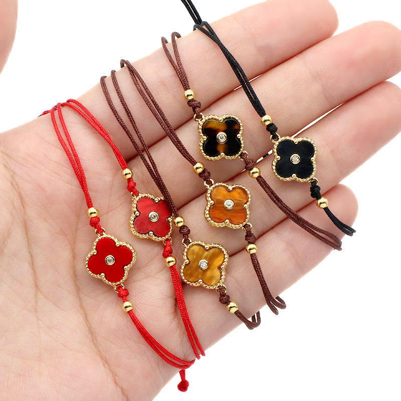 OEM Custom Good Quality Wholesale Simple Design Gold Plating Adjustable Handmade Cotton Wire Jewelry Brass Charm Bracelet
