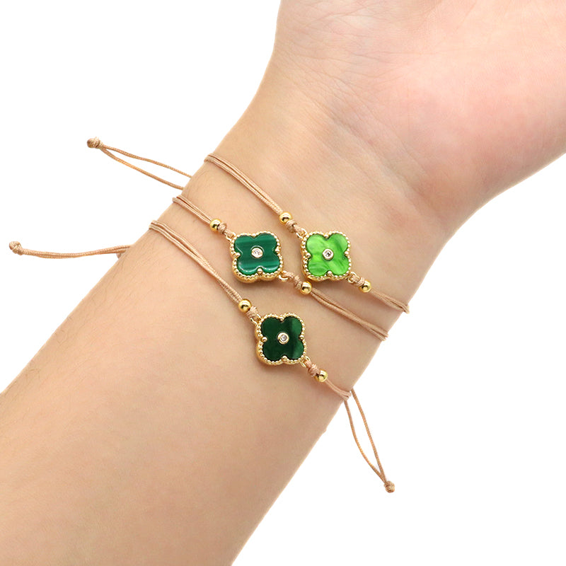 OEM Custom Good Quality Wholesale Simple Design Gold Plating Adjustable Handmade Cotton Wire Jewelry Brass Charm Bracelet