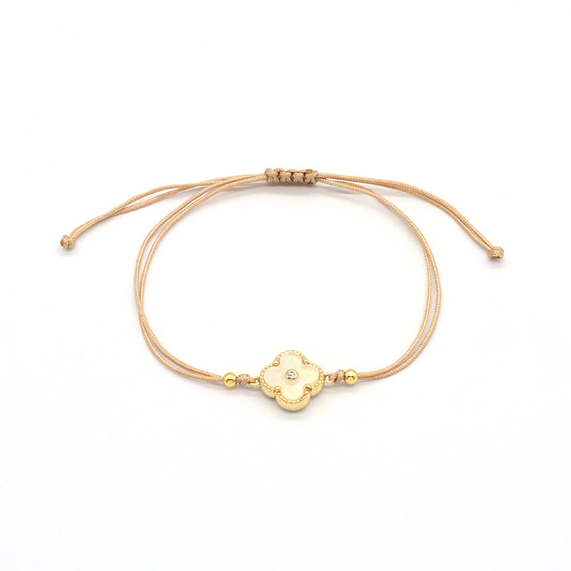 OEM Custom Good Quality Wholesale Simple Design Gold Plating Adjustable Handmade Cotton Wire Jewelry Brass Charm Bracelet