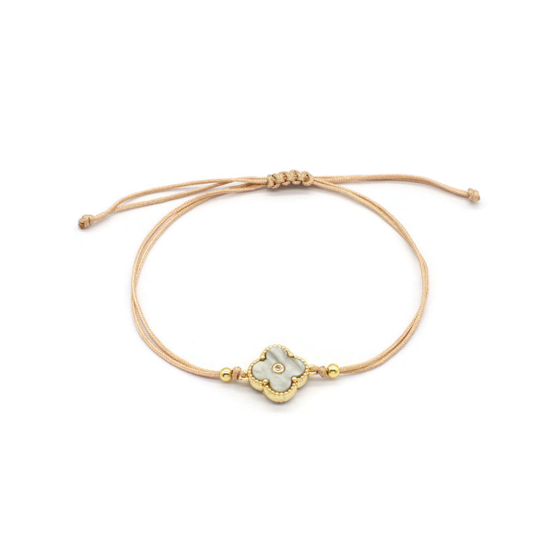 OEM Custom Good Quality Wholesale Simple Design Gold Plating Adjustable Handmade Cotton Wire Jewelry Brass Charm Bracelet