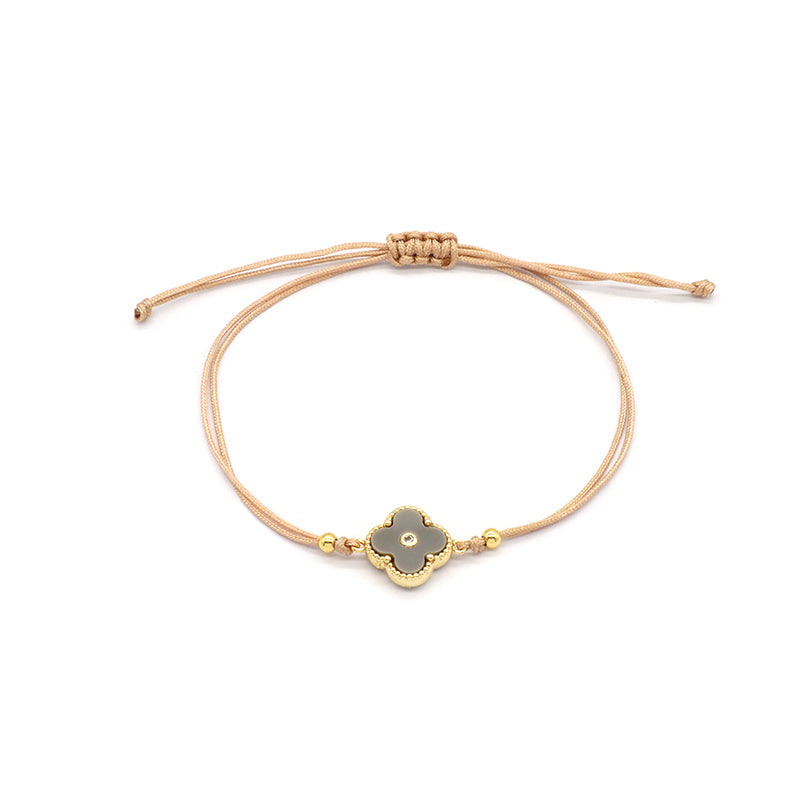 OEM Custom Good Quality Wholesale Simple Design Gold Plating Adjustable Handmade Cotton Wire Jewelry Brass Charm Bracelet