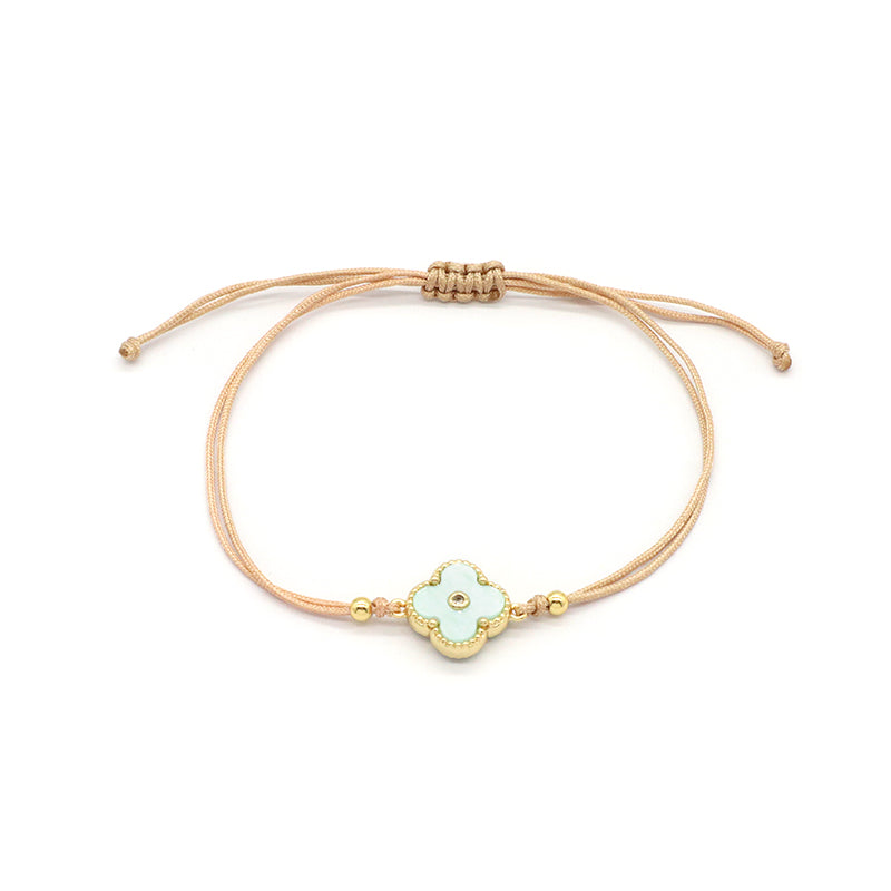 OEM Custom Good Quality Wholesale Simple Design Gold Plating Adjustable Handmade Cotton Wire Jewelry Brass Charm Bracelet