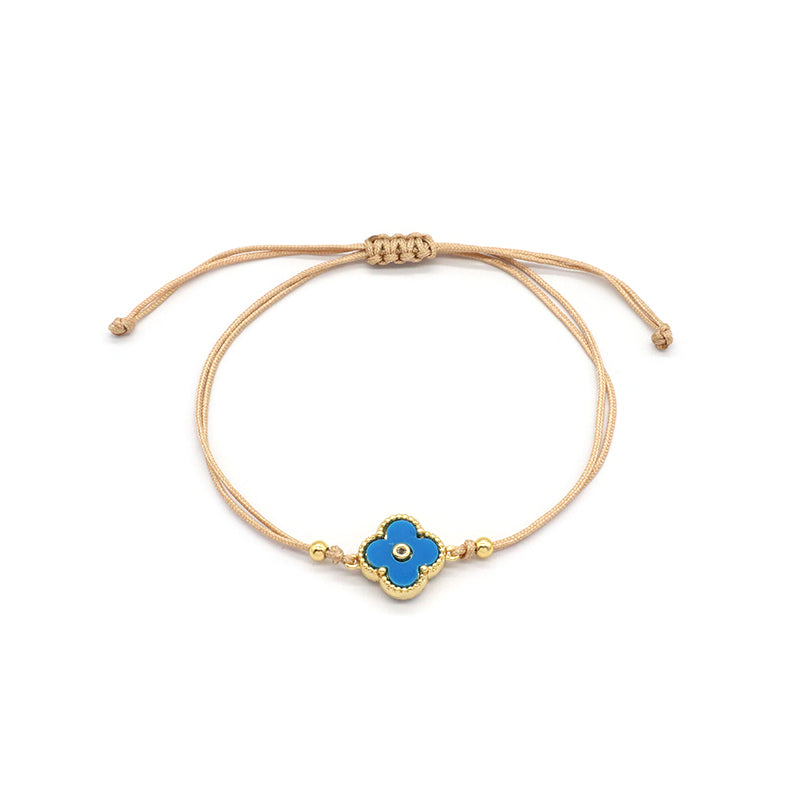 OEM Custom Good Quality Wholesale Simple Design Gold Plating Adjustable Handmade Cotton Wire Jewelry Brass Charm Bracelet