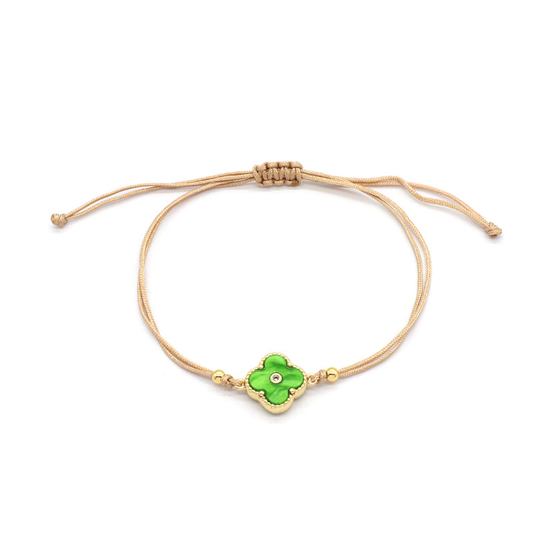 OEM Custom Good Quality Wholesale Simple Design Gold Plating Adjustable Handmade Cotton Wire Jewelry Brass Charm Bracelet