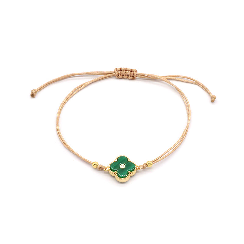 OEM Custom Good Quality Wholesale Simple Design Gold Plating Adjustable Handmade Cotton Wire Jewelry Brass Charm Bracelet