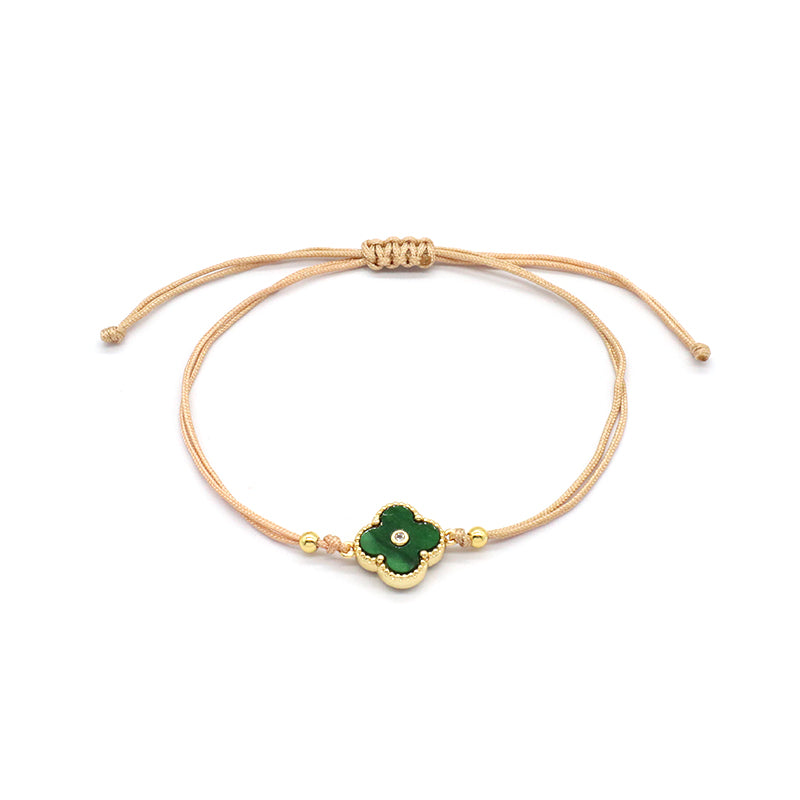 OEM Custom Good Quality Wholesale Simple Design Gold Plating Adjustable Handmade Cotton Wire Jewelry Brass Charm Bracelet