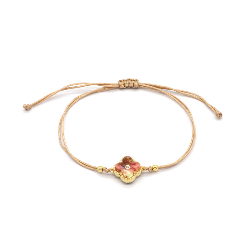 OEM Custom Good Quality Wholesale Simple Design Gold Plating Adjustable Handmade Cotton Wire Jewelry Brass Charm Bracelet