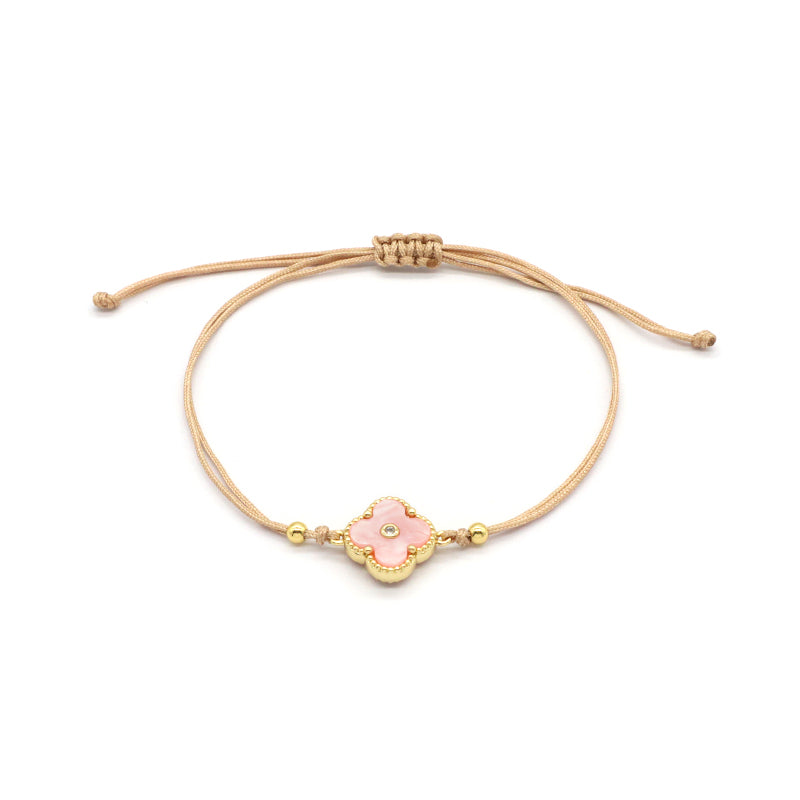 OEM Custom Good Quality Wholesale Simple Design Gold Plating Adjustable Handmade Cotton Wire Jewelry Brass Charm Bracelet