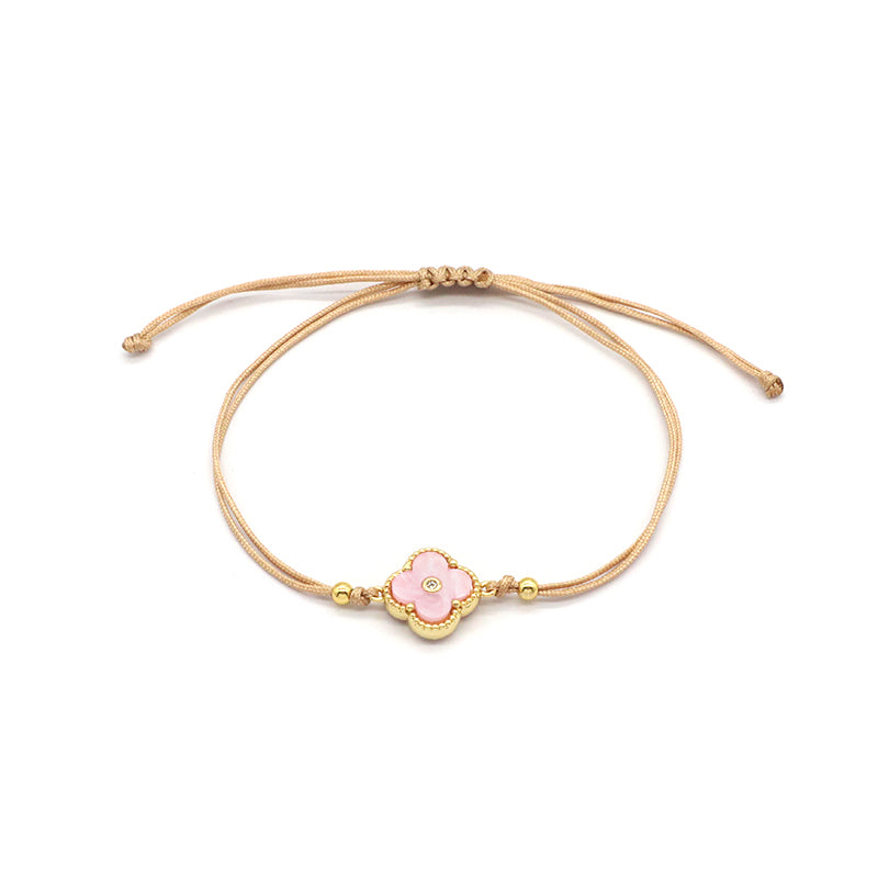 OEM Custom Good Quality Wholesale Simple Design Gold Plating Adjustable Handmade Cotton Wire Jewelry Brass Charm Bracelet