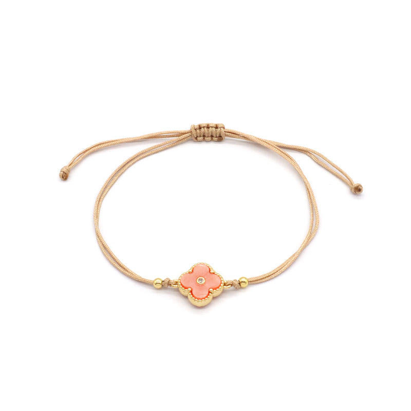 OEM Custom Good Quality Wholesale Simple Design Gold Plating Adjustable Handmade Cotton Wire Jewelry Brass Charm Bracelet