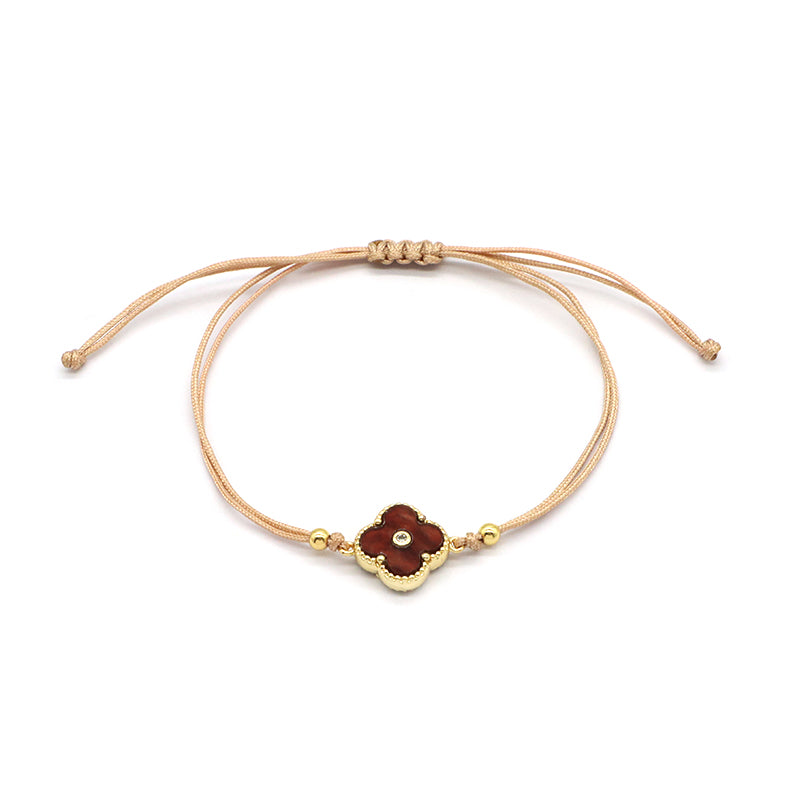 OEM Custom Good Quality Wholesale Simple Design Gold Plating Adjustable Handmade Cotton Wire Jewelry Brass Charm Bracelet