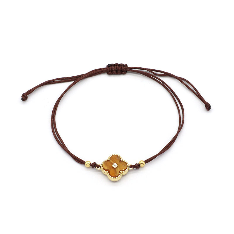 OEM Custom Good Quality Wholesale Simple Design Gold Plating Adjustable Handmade Cotton Wire Jewelry Brass Charm Bracelet