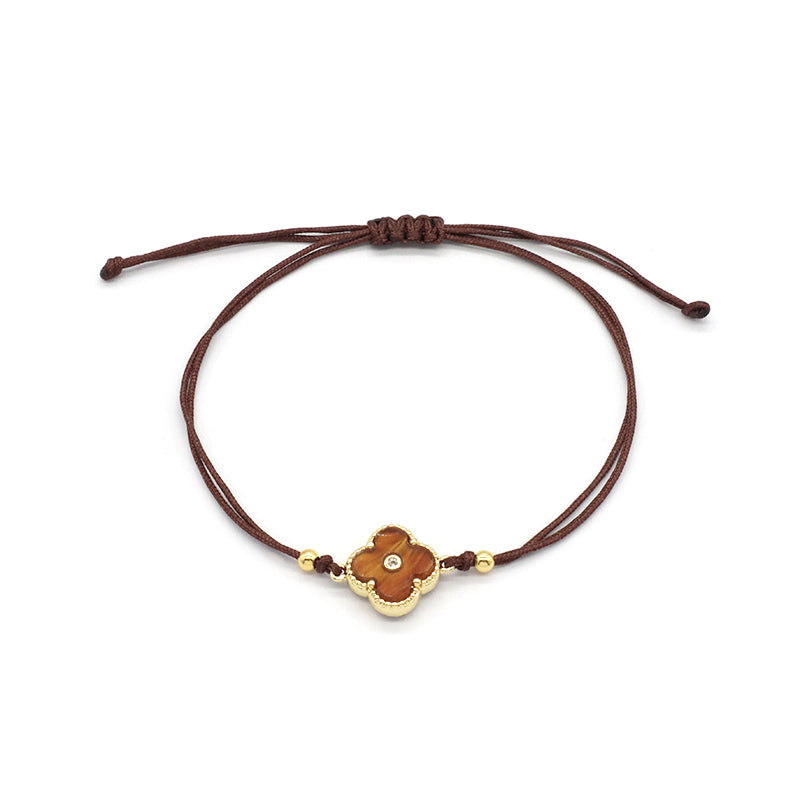 OEM Custom Good Quality Wholesale Simple Design Gold Plating Adjustable Handmade Cotton Wire Jewelry Brass Charm Bracelet