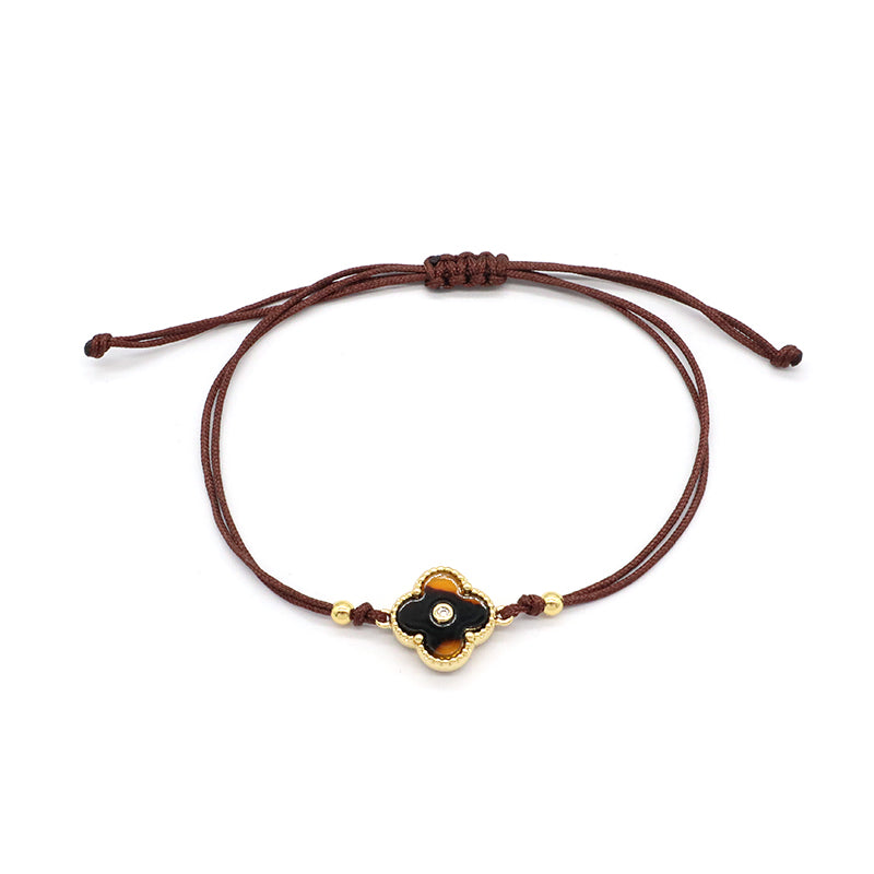 OEM Custom Good Quality Wholesale Simple Design Gold Plating Adjustable Handmade Cotton Wire Jewelry Brass Charm Bracelet