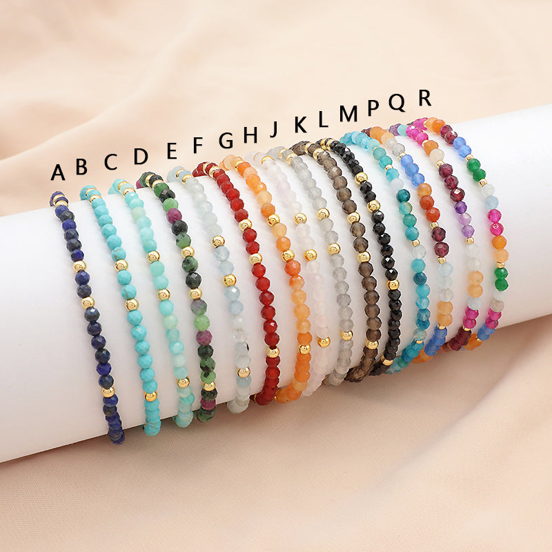 Newest Wholesale OEM Custom Handmade Fashion Gold Plated 925 Sterling Silver Natural Stone Bead Bracelet For Gift Women