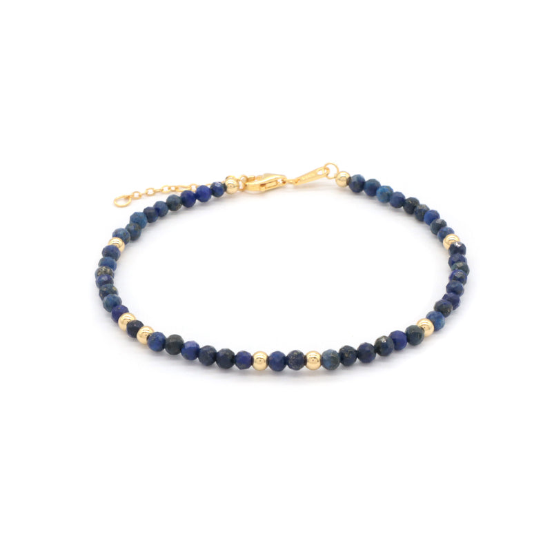 Newest Wholesale OEM Custom Handmade Fashion Gold Plated 925 Sterling Silver Natural Stone Bead Bracelet For Gift Women