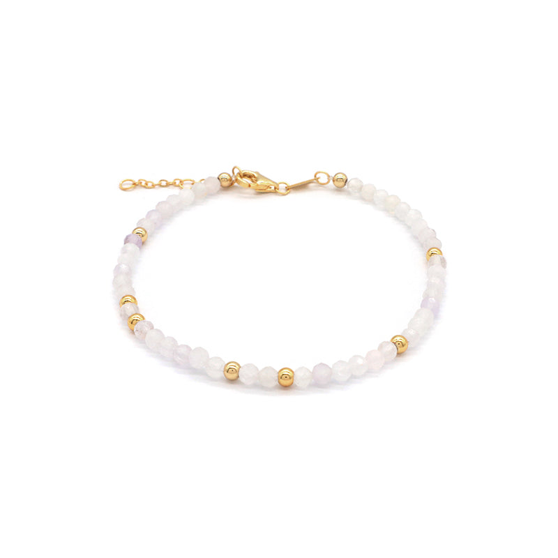 Newest Wholesale OEM Custom Handmade Fashion Gold Plated 925 Sterling Silver Natural Stone Bead Bracelet For Gift Women
