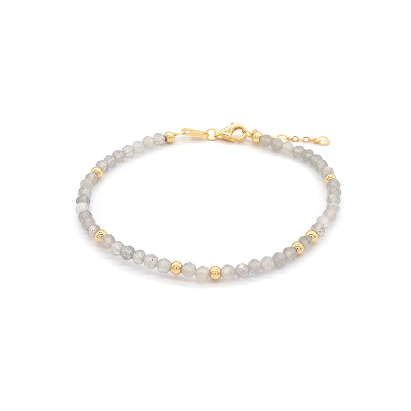 Newest Wholesale OEM Custom Handmade Fashion Gold Plated 925 Sterling Silver Natural Stone Bead Bracelet For Gift Women