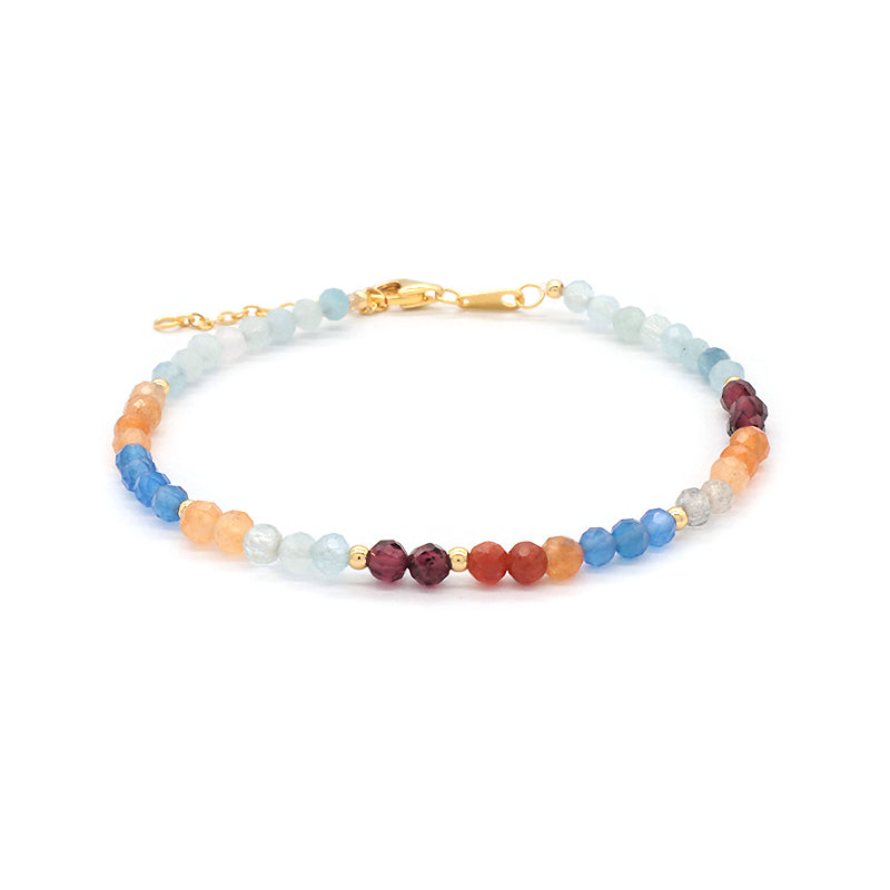 Newest Wholesale OEM Custom Handmade Fashion Gold Plated 925 Sterling Silver Natural Stone Bead Bracelet For Gift Women