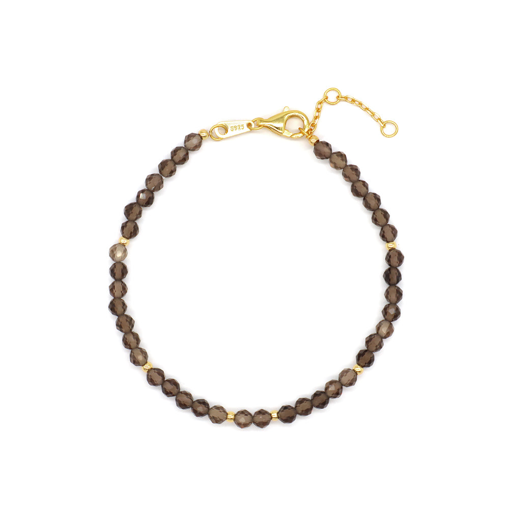 Newest Wholesale OEM Custom Handmade Fashion Gold Plated 925 Sterling Silver Natural Stone Bead Bracelet For Gift Women